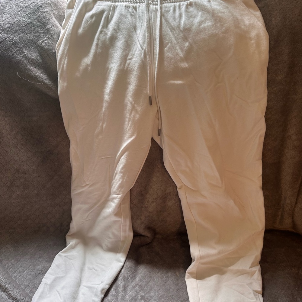Auden White Track Pants with Straight-Leg Design